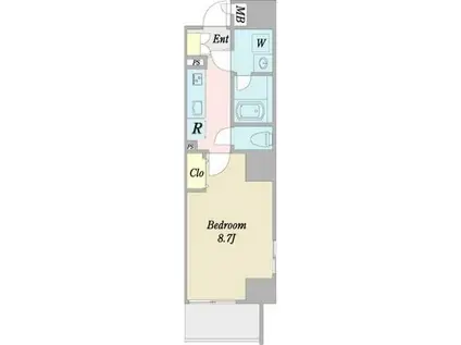 オークスクエア吹上(1K/2階)の間取り写真