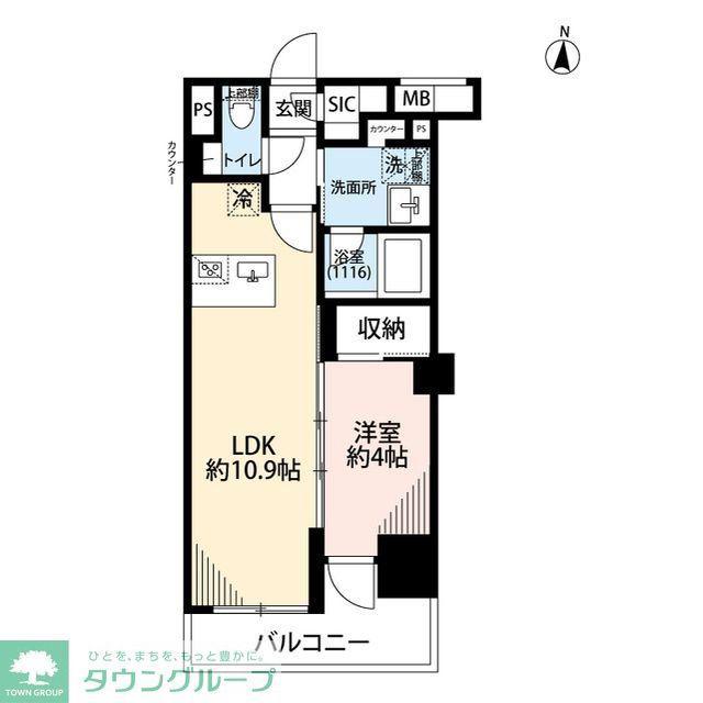プレール・ドゥーク亀戸VI(1LDK/11階)の間取り写真