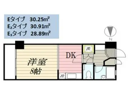 パセール長良(1DK/5階)の間取り写真