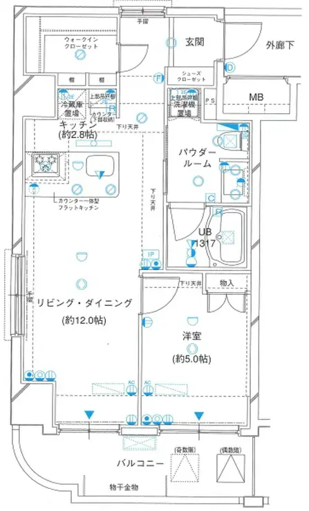 ライフレビュー横濱関内パークフロント 6階階 間取り