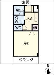 ソシア29(1K/2階)の間取り写真