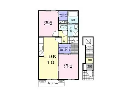 ベル アルカンシエルB(2LDK/2階)の間取り写真