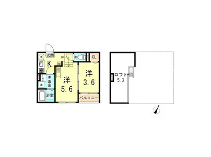 ハーモニーテラス神田町(1DK/1階)の間取り写真