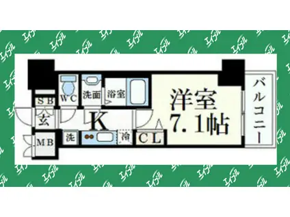 プレサンス久屋大通公園セラフィ(1K/14階)の間取り写真