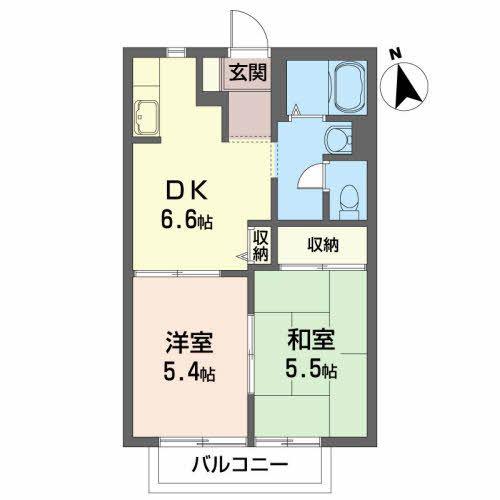 S.リトルバード(2DK/1階)の間取り写真