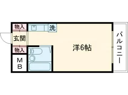スプリングハイツ5(ワンルーム/4階)の間取り写真