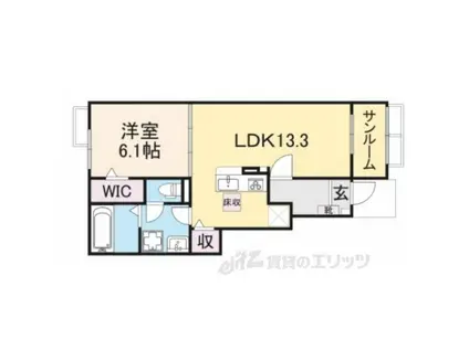 デスパシオ氷上1(1LDK/1階)の間取り写真