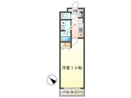 フォーワードハイツ知立(1K/1階)の間取り写真