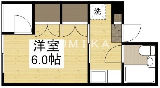 LA VILLA(1K/3階)の間取り写真