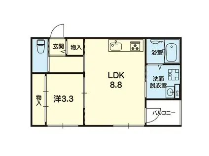 ステラ大津駅サウスI(1LDK/1階)の間取り写真