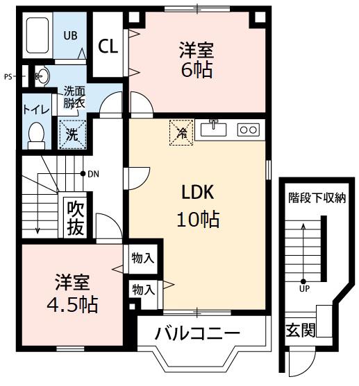 ドリーム C(2LDK/2階)の間取り写真