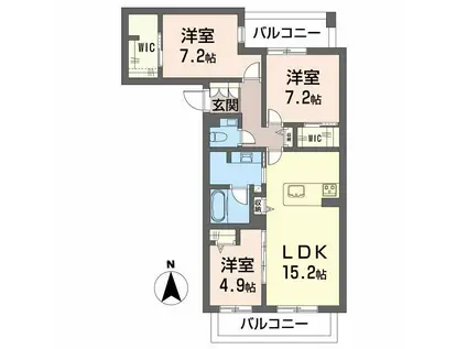 レフィシア犬山(3LDK/2階)の間取り写真