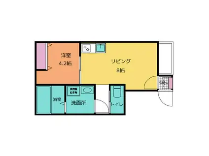 オリエンタル清水(1LDK/3階)の間取り写真