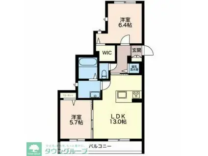 ラ・メール覚王山(2LDK/3階)の間取り写真