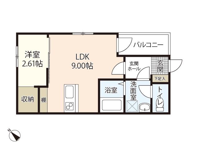 シンビ高須駅前I(1LDK/3階)の間取り写真