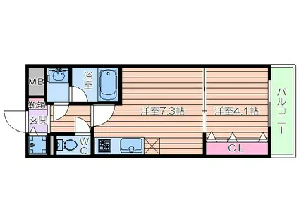 ONE ROOF FLAT TENJINBASHI(1DK/8階)の間取り写真