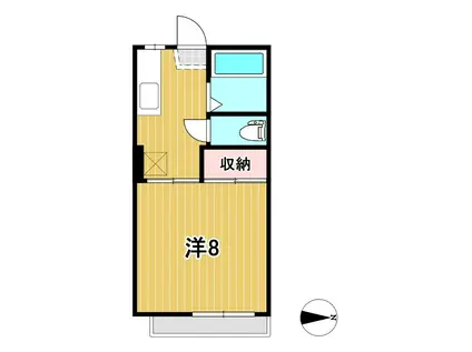 クレールハウス(1K/2階)の間取り写真