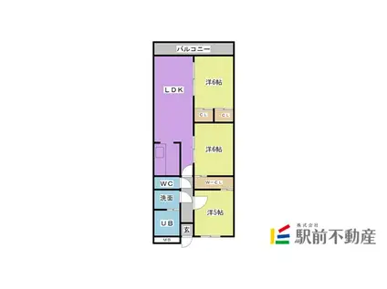 マリモIIBLD(3LDK/1階)の間取り写真