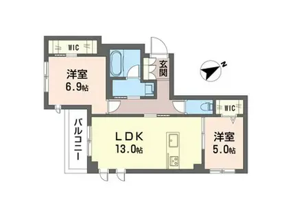 エスポアコリーヌSHM(2LDK/2階)の間取り写真