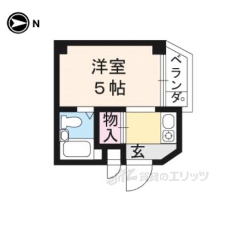 ヴィラミササギ(1K/1階)の間取り写真