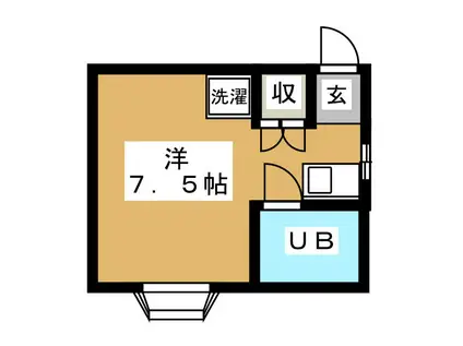 カトレアハウス(ワンルーム/1階)の間取り写真