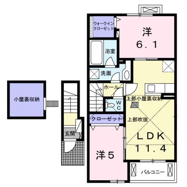 ベラ・ルーチェA(2LDK/2階)の間取り写真