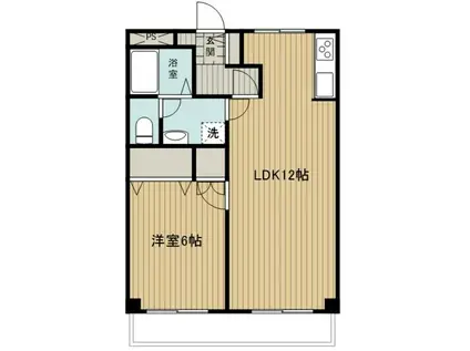 ガーデンハイツ岸野(1LDK/1階)の間取り写真