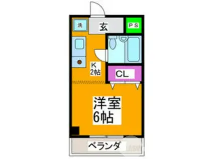 サンヒルズ和泉(1K/3階)の間取り写真