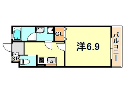 ヴィアノ東垂水(1K/2階)の間取り写真