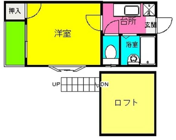 サニーテラス1番館(1K/2階)の間取り写真