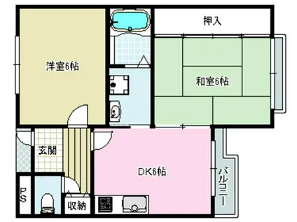AVANTI下穂積(2DK/3階)の間取り写真