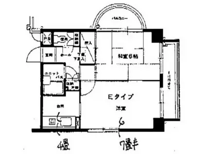 アルファ枝川(2K/6階)の間取り写真
