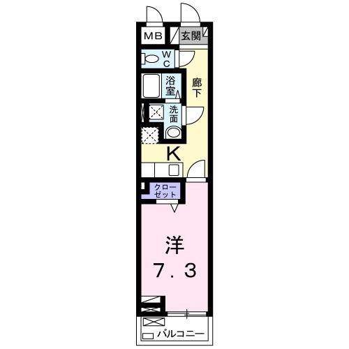 ヴァリ ブリエ(1K/2階)の間取り写真