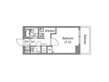レジディア横濱関内(1K/7階)の間取り写真