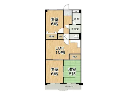 グレートマンション原田(3LDK/3階)の間取り写真