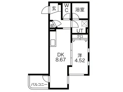 あさひレジデンス表町(1LDK/1階)の間取り写真