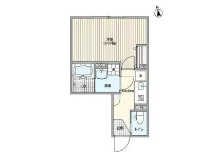 エルファーロ笹塚III(1K/2階)の間取り写真