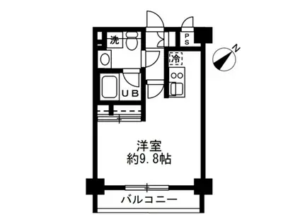レジディア麻布十番II(ワンルーム/6階)の間取り写真