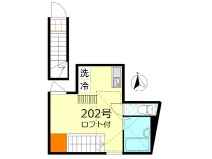 プリームス品川(ワンルーム/2階)の間取り写真