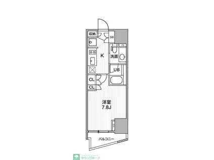 シーズンフラッツ大井町(1K/6階)の間取り写真