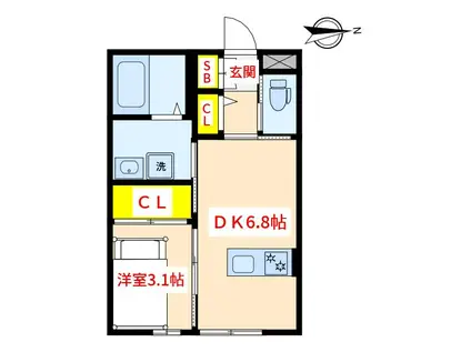 HARU7(1DK/5階)の間取り写真