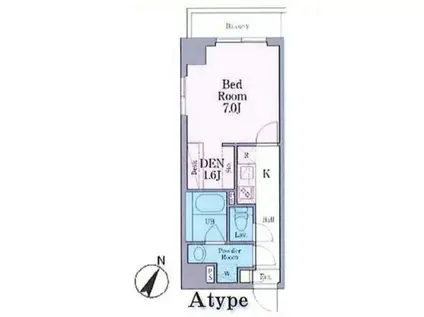 グランレスト文京茗荷谷(1SK/4階)の間取り写真