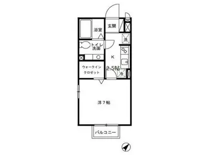 パルフラットM(1K/2階)の間取り写真
