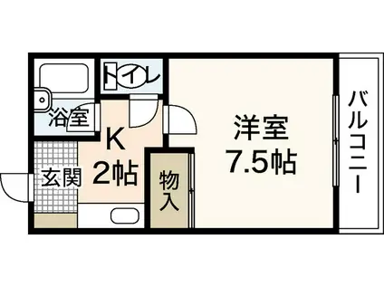 ヴィラシティー祇園(1K/3階)の間取り写真