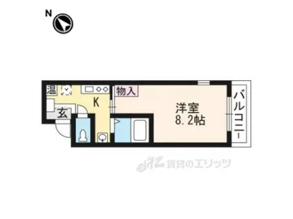 サンセール紫野(1K/3階)の間取り写真