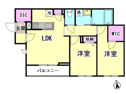 RELAFORT大井(2LDK/2階)の間取り写真