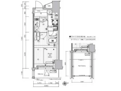 シーフォルム学習院下(1K/2階)の間取り写真