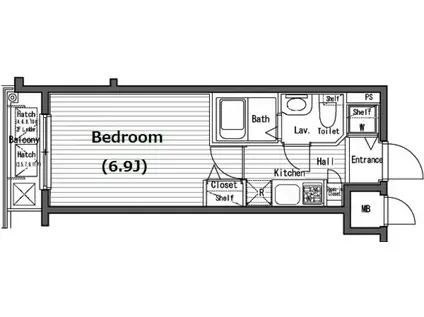 ガラ・シティ横浜西口(1K/9階)の間取り写真
