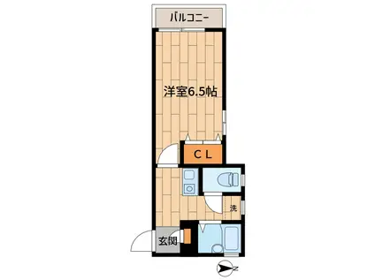 エムスタⅡ(1K/1階)の間取り写真