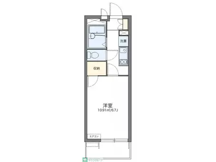 レオパレス田面(1K/1階)の間取り写真